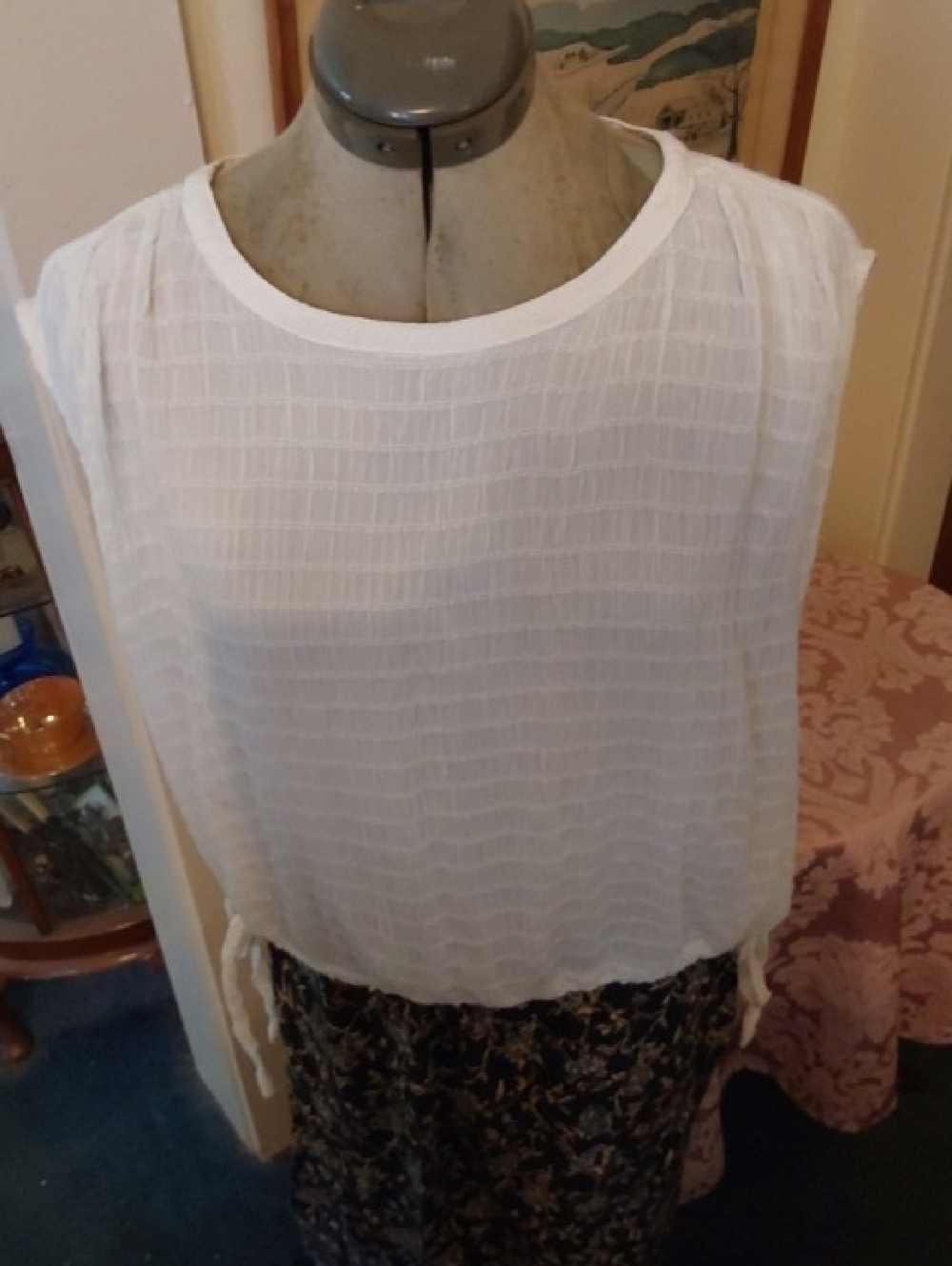 NWOT Calvin Klein White Polyester Blend Top, Size XL
